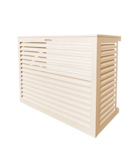 Cache climatiseur - pompe à chaleur ALUMINIUM BLANC CRÈME taille L