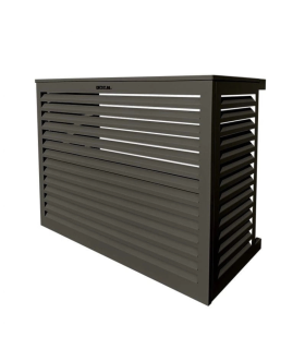 Cache climatiseur - pompe à chaleur ALUMINIUM GRIS TERRE D'OMBRE taille S