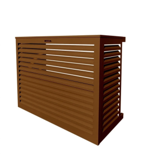 Cache climatiseur - pompe à chaleur ALUMINIUM BRUN ARGILE taille XL