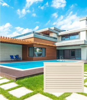 Cache climatiseur - pompe à chaleur ALUMINIUM BLANC CRÈME taille S