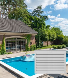 Cache climatiseur - pompe à chaleur ALUMINIUM GRIS CLAIR taille L