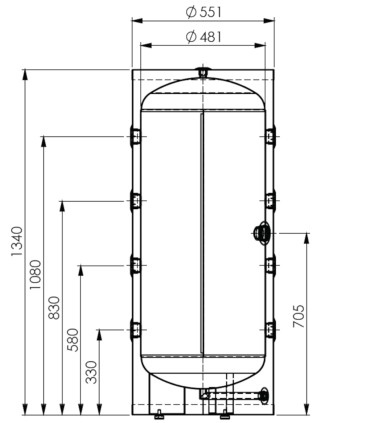 Ballon Tampon PUFFER ABS 200 litres 8 piquages
