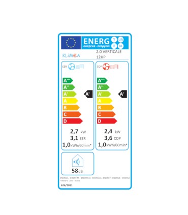 Performance énergétique A Climatiseur vertical KLIMEA - Solution chauffage et froid écologique R32