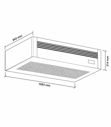 Dimensions KLIMEA 12 HP Inverter Plafond : 1093 × 843 × 314 mm (L × P × H)