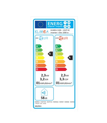 Climatiseur fixe KLIMEA 12 HP ELEC inverter 3,1 kW
