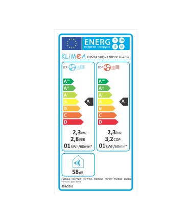 Climatiseur fixe KLIMEA 12 HP VERTICAL inverter 3,11 kW